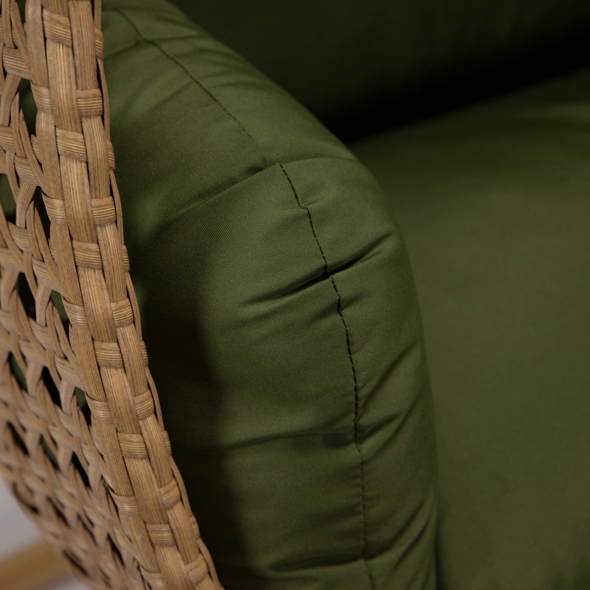 Mendoza 2 - Person Wicker Hanging Egg Swing Chair with Removable Cushions and Iron Base