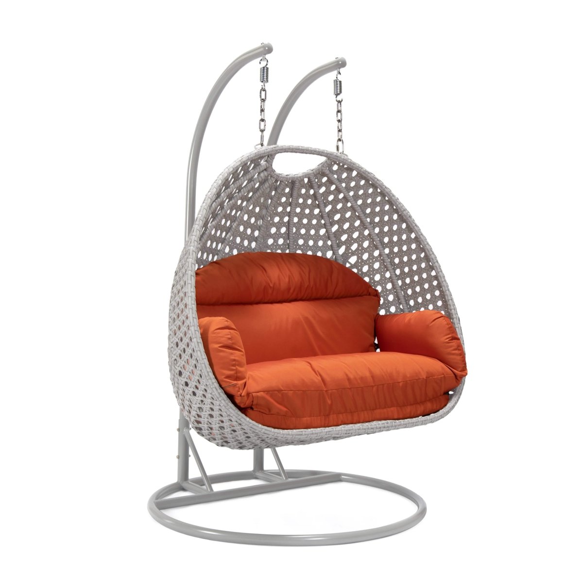 Mendoza 2 - Person Wicker Hanging Egg Swing Chair with Removable Cushions and Iron Base