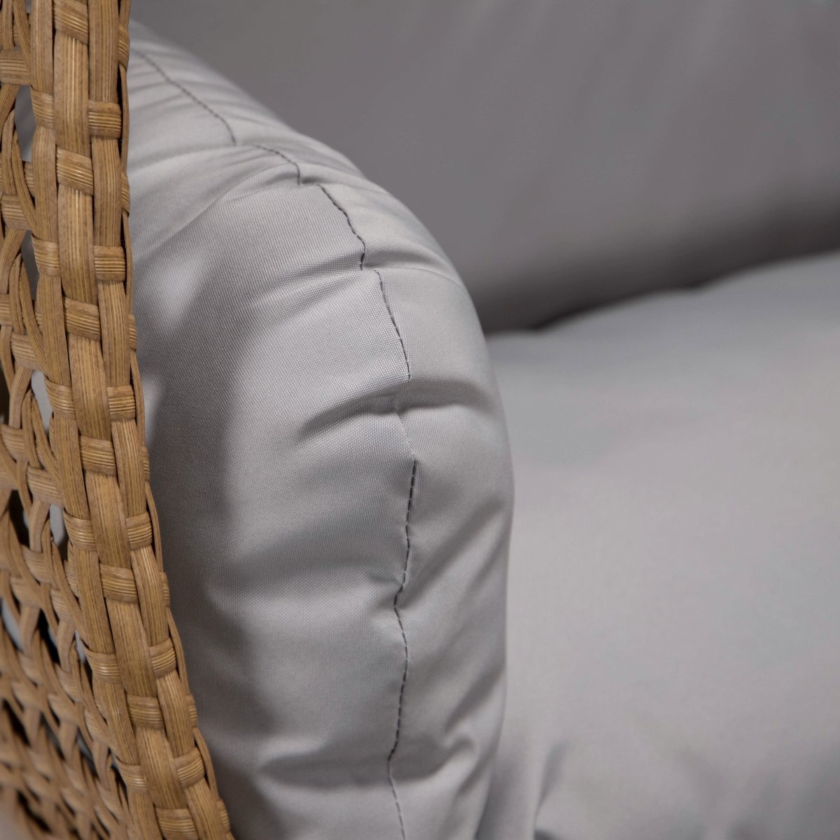 Mendoza 2 - Person Wicker Hanging Egg Swing Chair with Removable Cushions and Iron Base