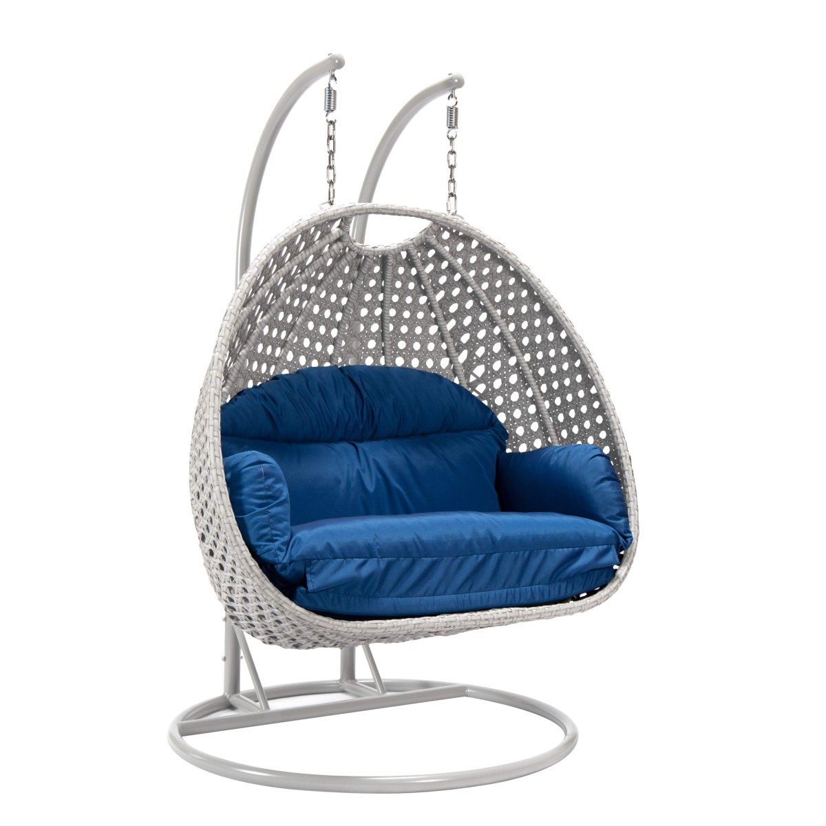 Mendoza 2 - Person Wicker Hanging Egg Swing Chair with Removable Cushions and Iron Base