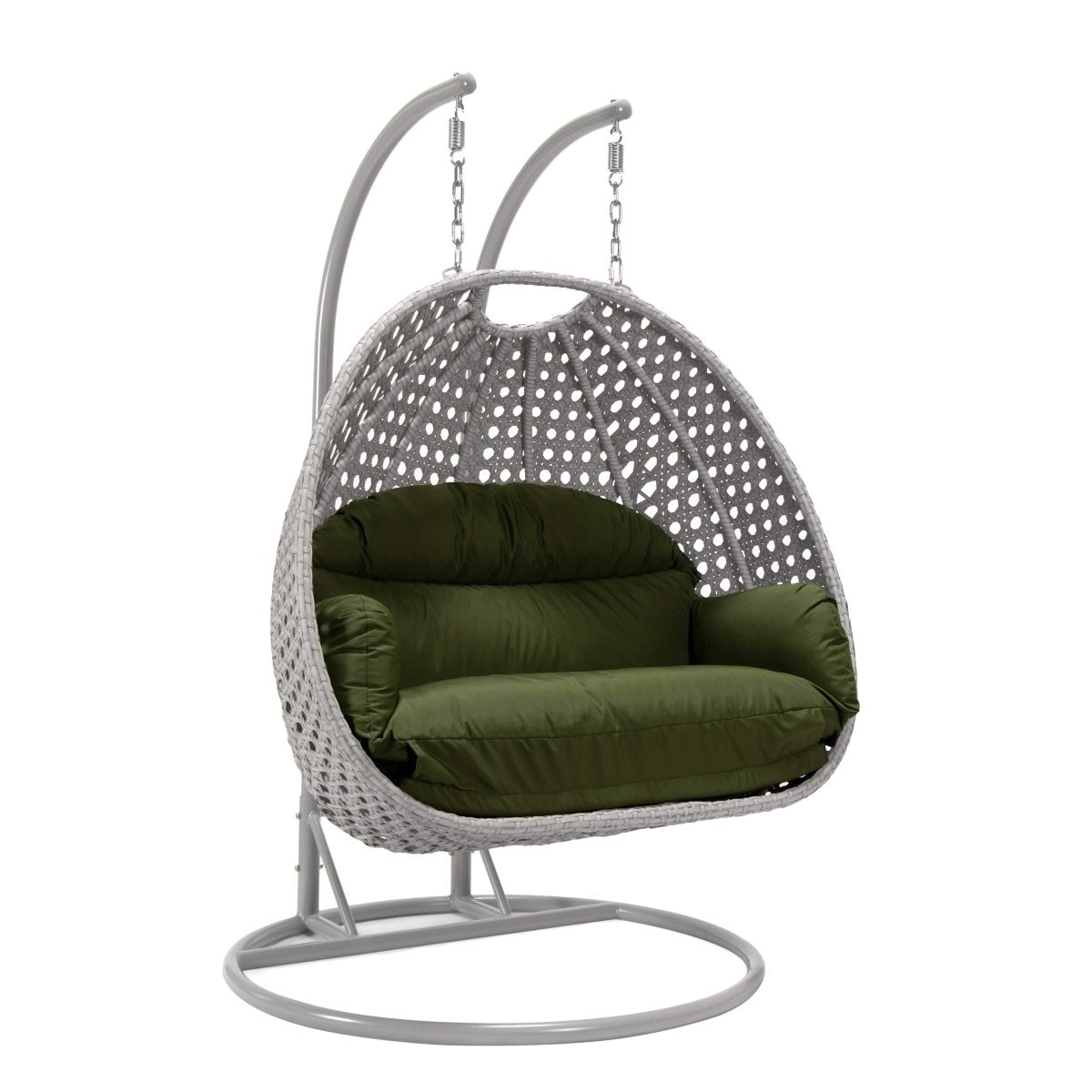 Mendoza 2 - Person Wicker Hanging Egg Swing Chair with Removable Cushions and Iron Base