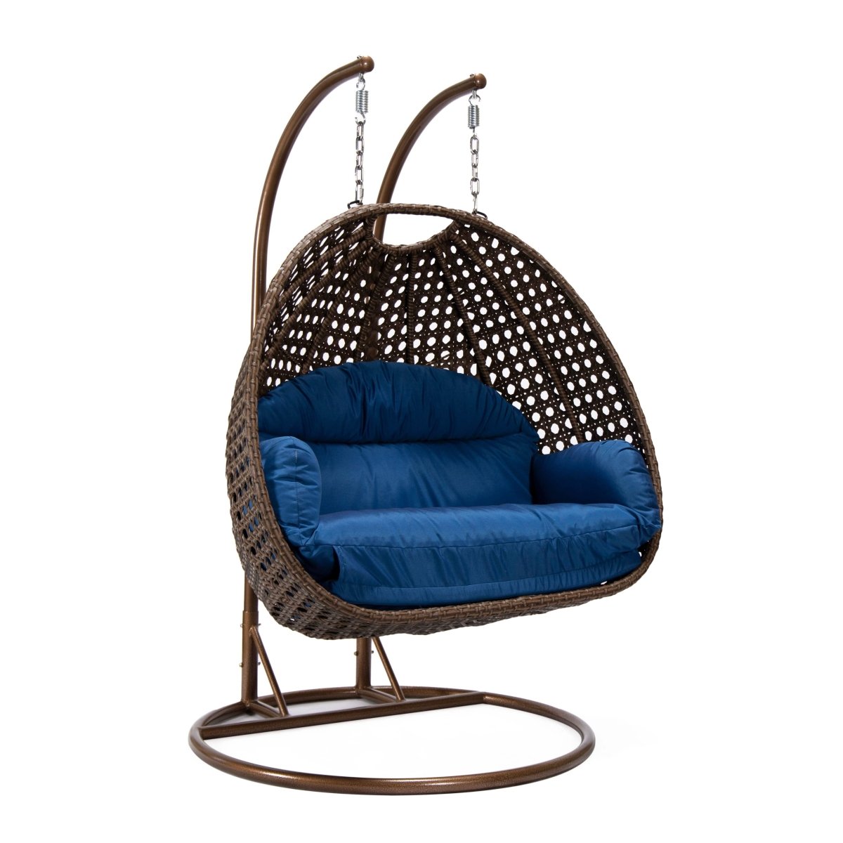 Mendoza 2 - Person Wicker Hanging Egg Swing Chair with Removable Cushions and Iron Base