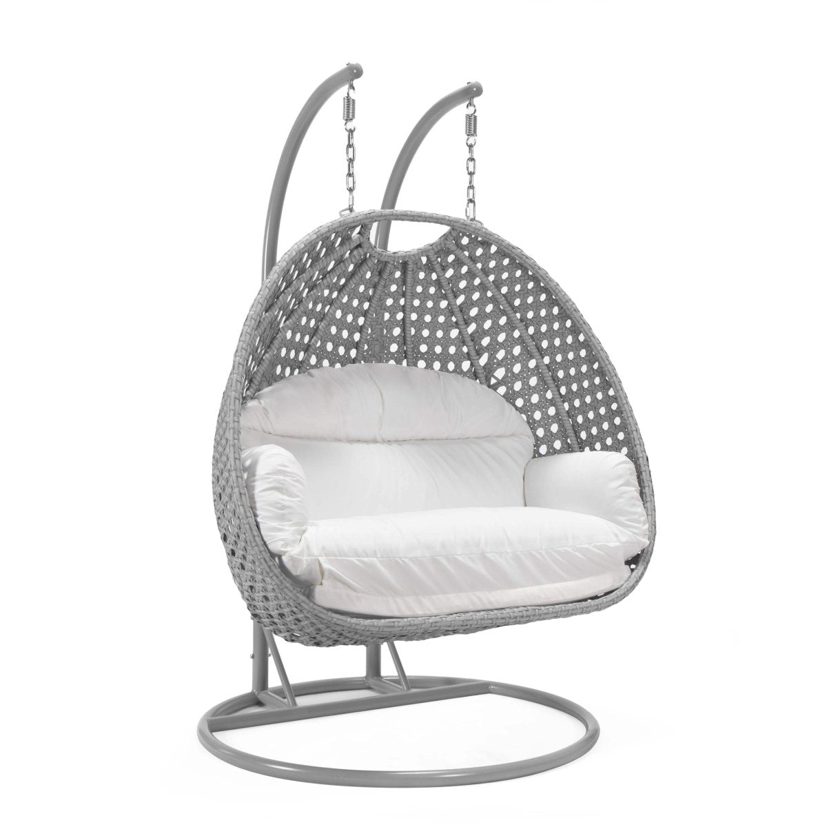 Mendoza 2 - Person Wicker Hanging Egg Swing Chair with Removable Cushions and Iron Base