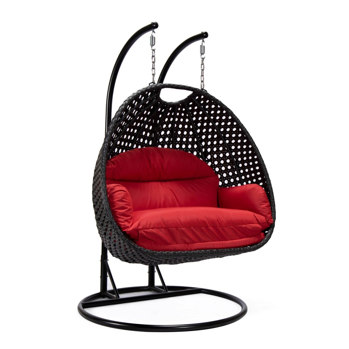 Mendoza 2 - Person Wicker Hanging Egg Swing Chair with Removable Cushions and Iron Base