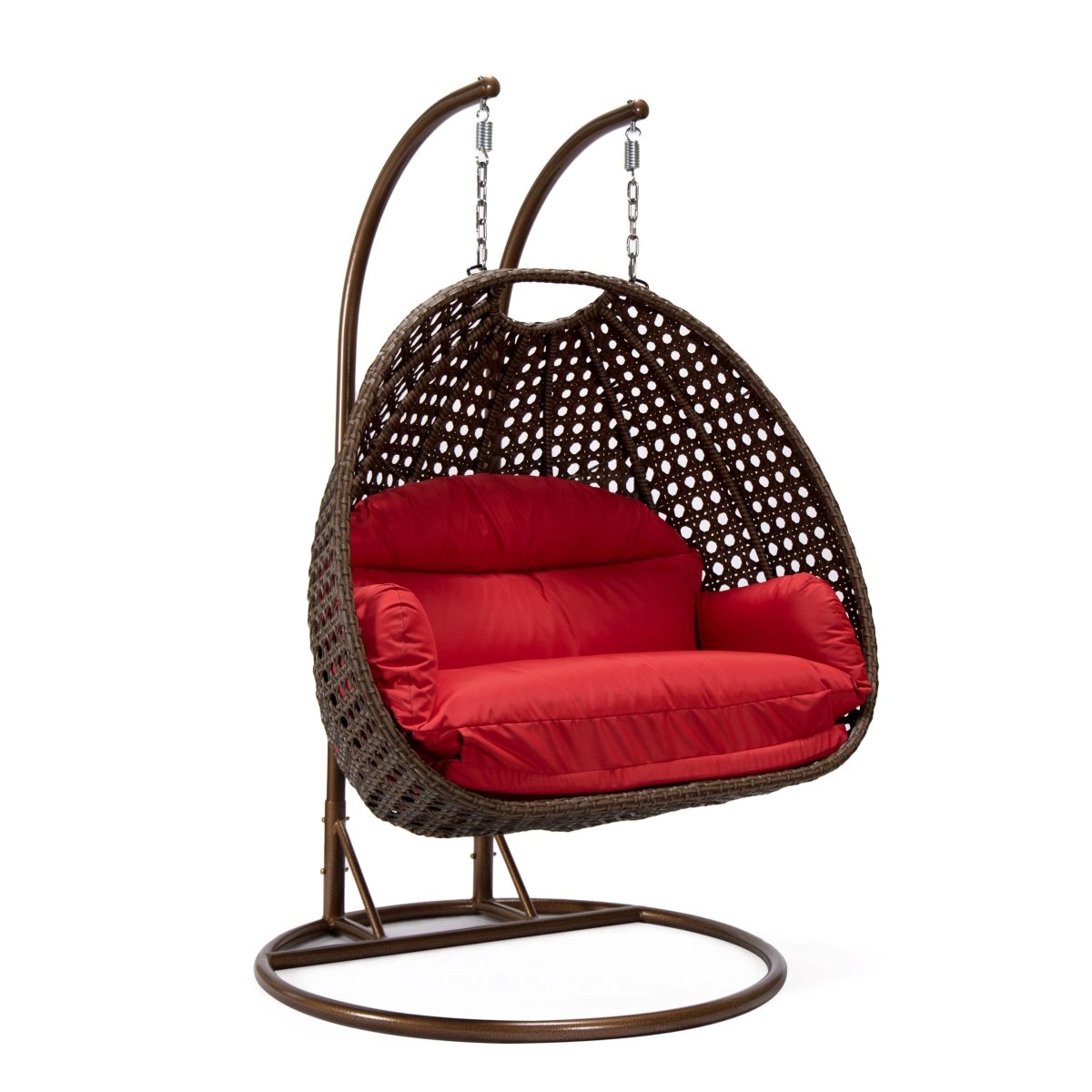 Mendoza 2 - Person Wicker Hanging Egg Swing Chair with Removable Cushions and Iron Base