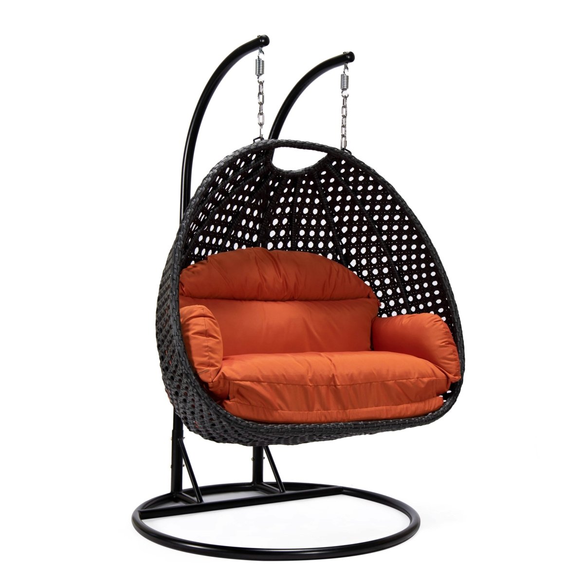 Mendoza 2 - Person Wicker Hanging Egg Swing Chair with Removable Cushions and Iron Base
