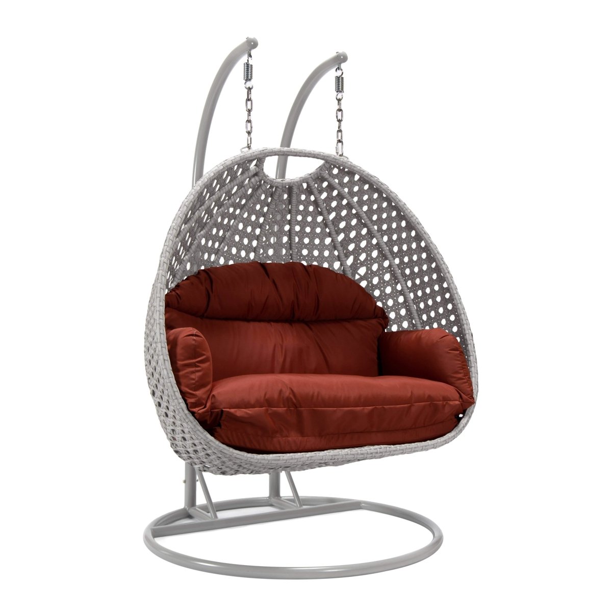 Mendoza 2 - Person Wicker Hanging Egg Swing Chair with Removable Cushions and Iron Base