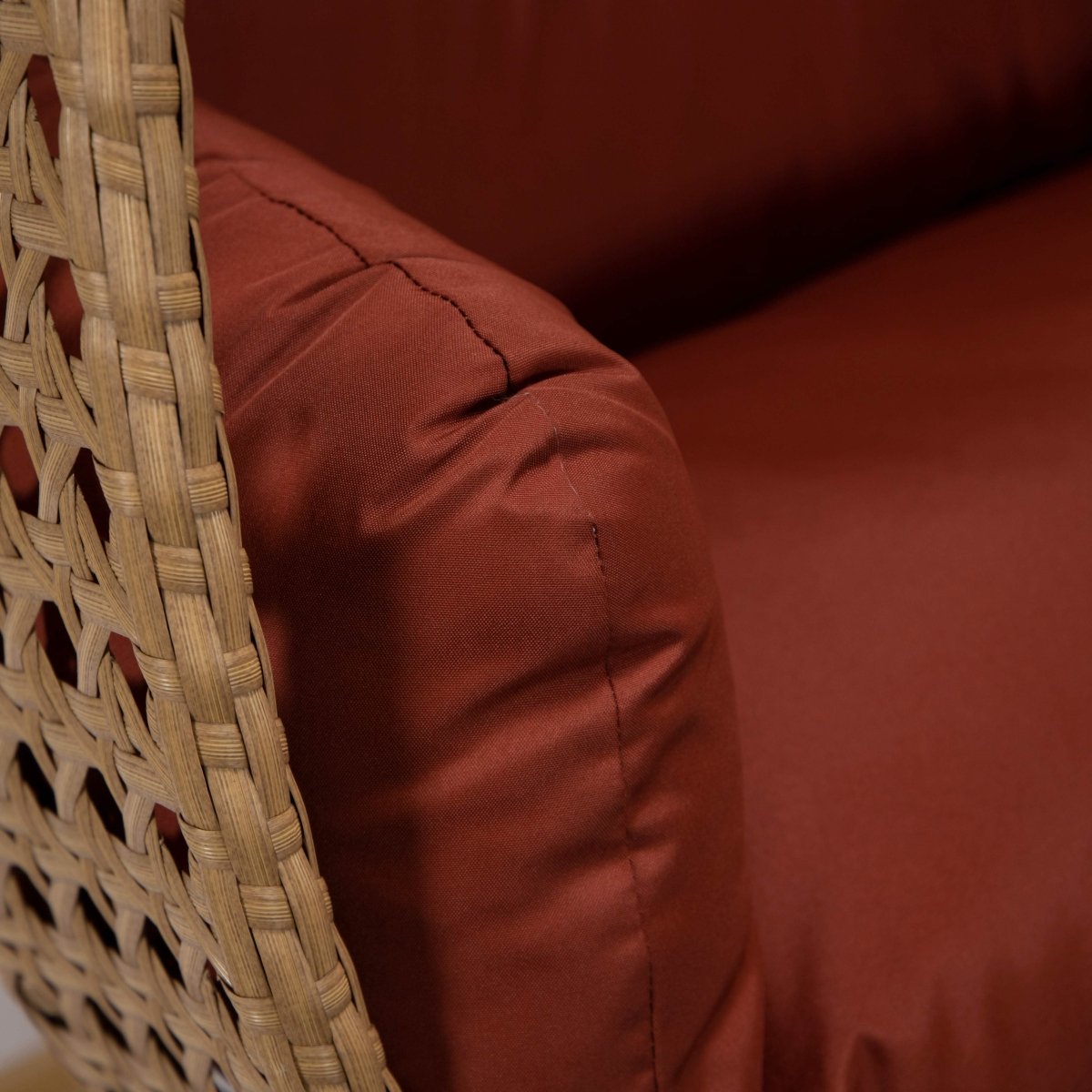 Mendoza 2 - Person Wicker Hanging Egg Swing Chair with Removable Cushions and Iron Base