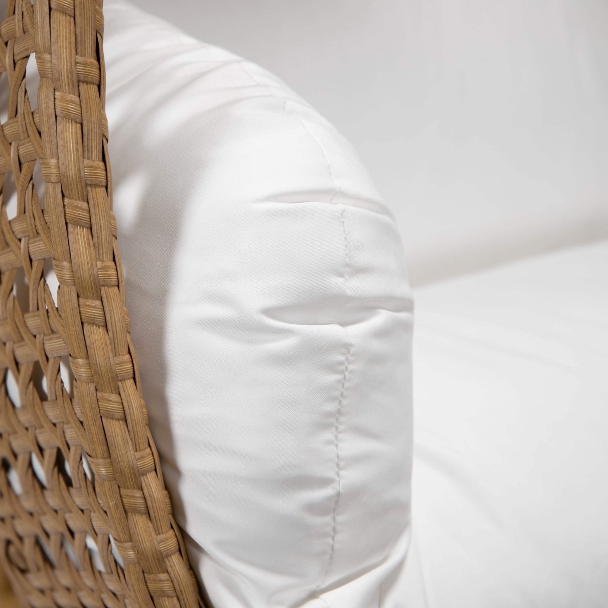 Mendoza 2 - Person Wicker Hanging Egg Swing Chair with Removable Cushions and Iron Base