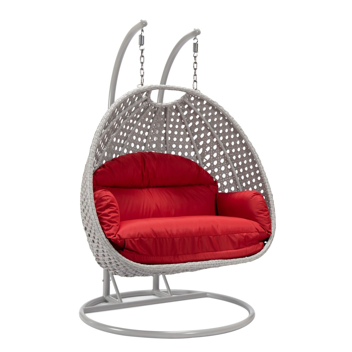 Mendoza 2 - Person Wicker Hanging Egg Swing Chair with Removable Cushions and Iron Base