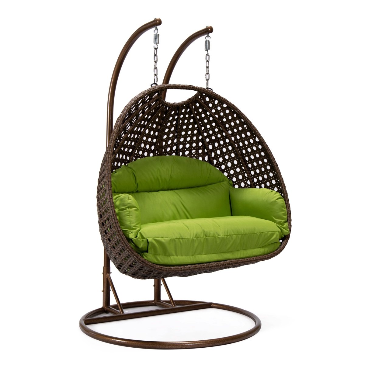 Mendoza 2 - Person Wicker Hanging Egg Swing Chair with Removable Cushions and Iron Base