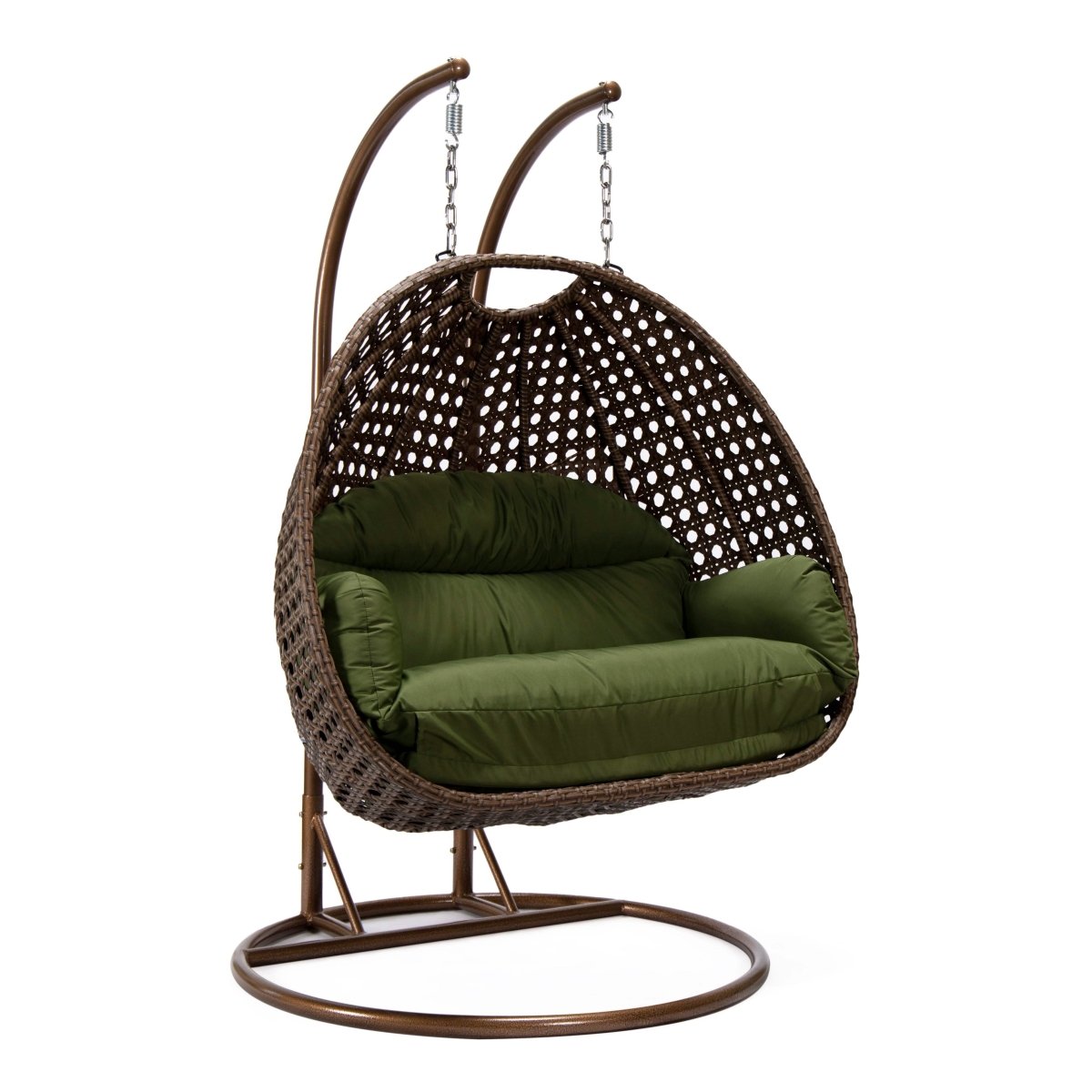 Mendoza 2 - Person Wicker Hanging Egg Swing Chair with Removable Cushions and Iron Base