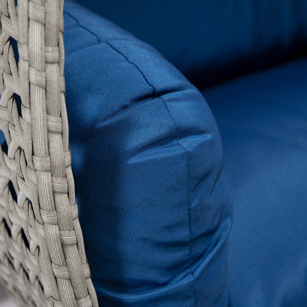 Mendoza 2 - Person Wicker Hanging Egg Swing Chair with Removable Cushions and Iron Base