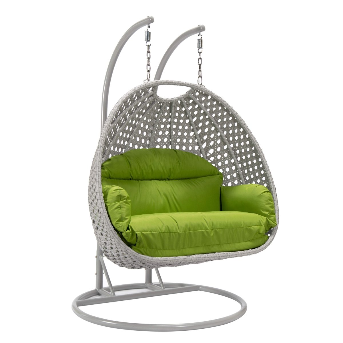 Mendoza 2 - Person Wicker Hanging Egg Swing Chair with Removable Cushions and Iron Base