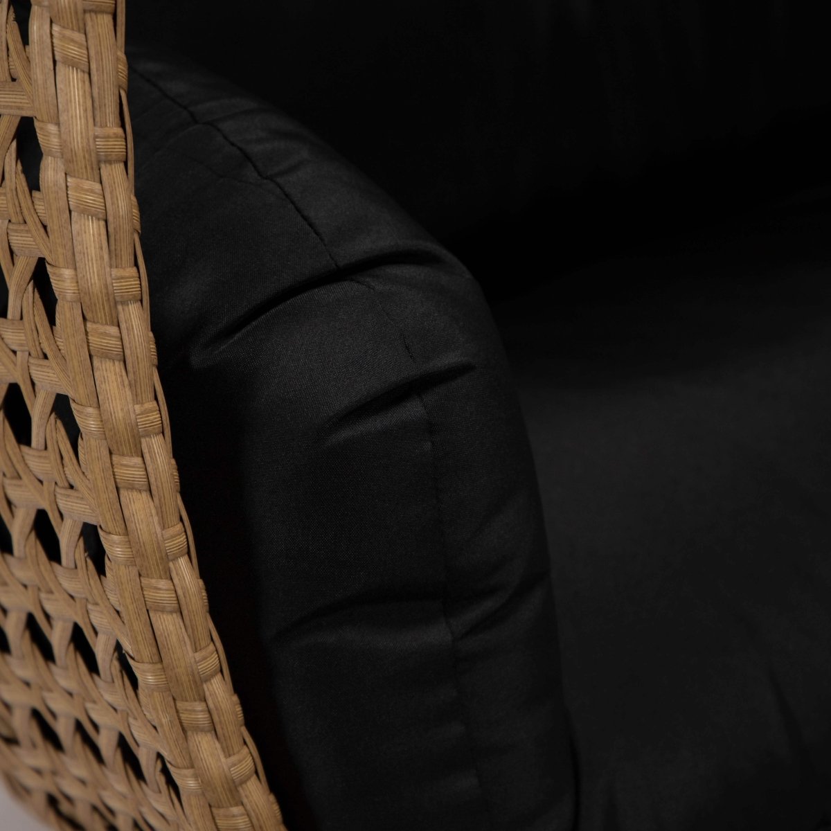 Mendoza 2 - Person Wicker Hanging Egg Swing Chair with Removable Cushions and Iron Base