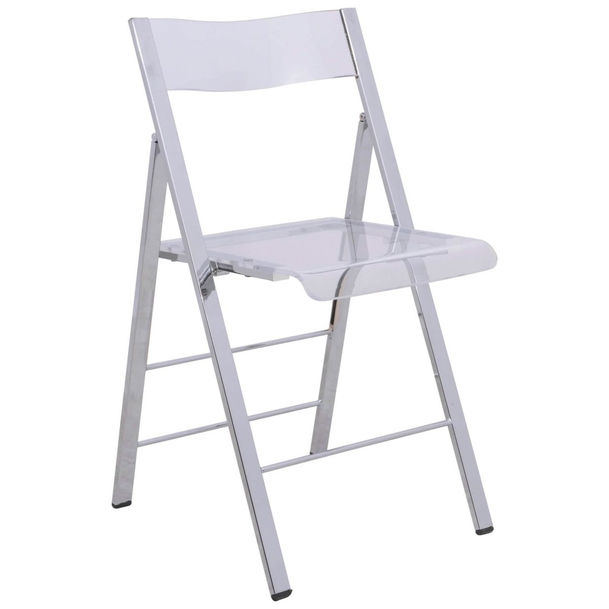 Menno Modern Acrylic Folding Chair Clear Leisuremod