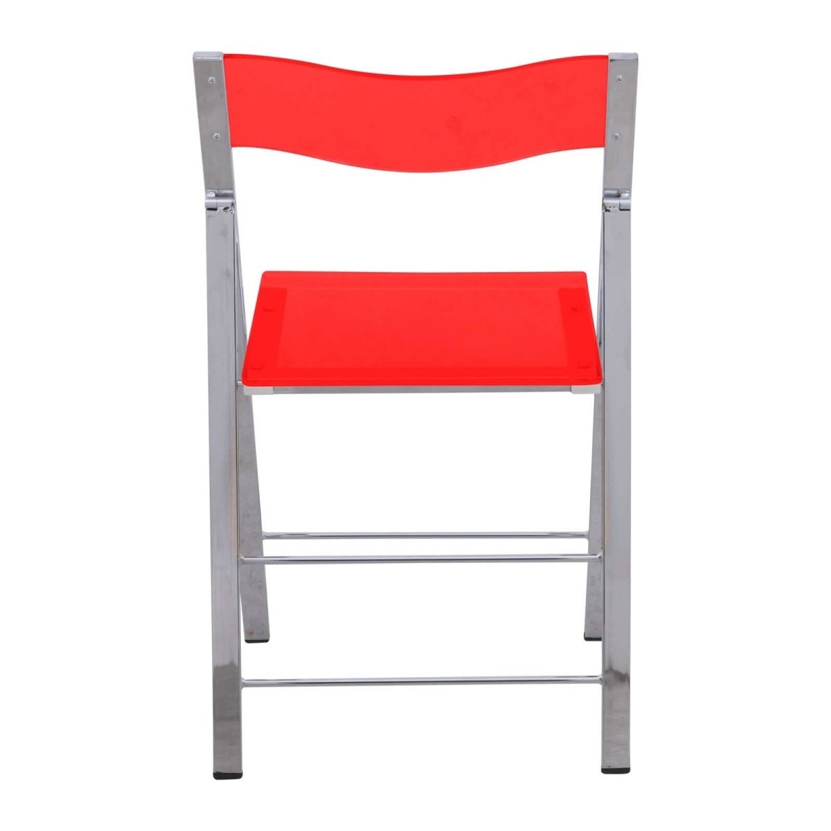 Menno Modern Acrylic Folding Chair Red Leisuremod