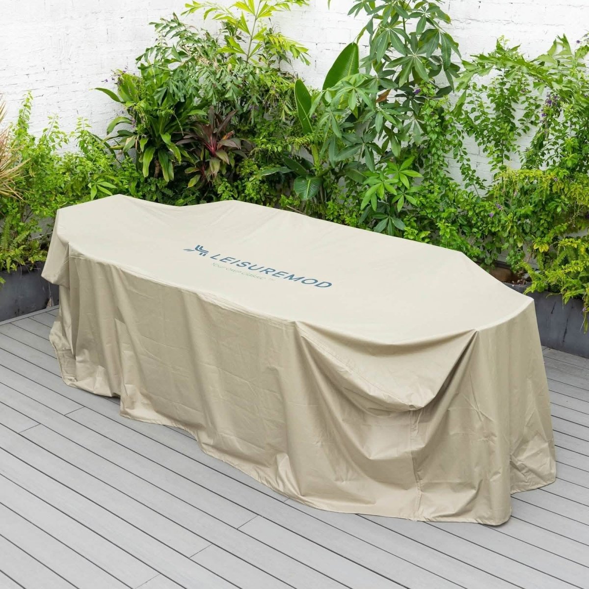 Mid-Century Modern Chelsea Rectangular Outdoor Furniture Rain Cover for 63" and 87" Patio Dining Set 63 Inch Dining Set Leisuremod
