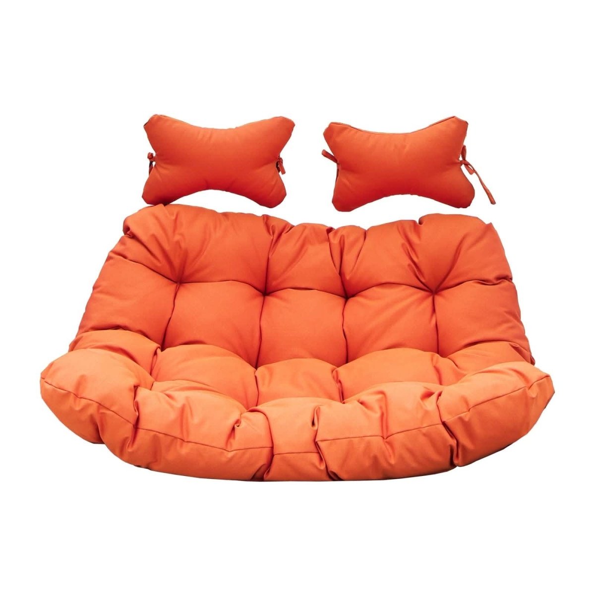 Modern Upholstered 2 Person Hanging Egg Swing Chair Cushion with Headrest