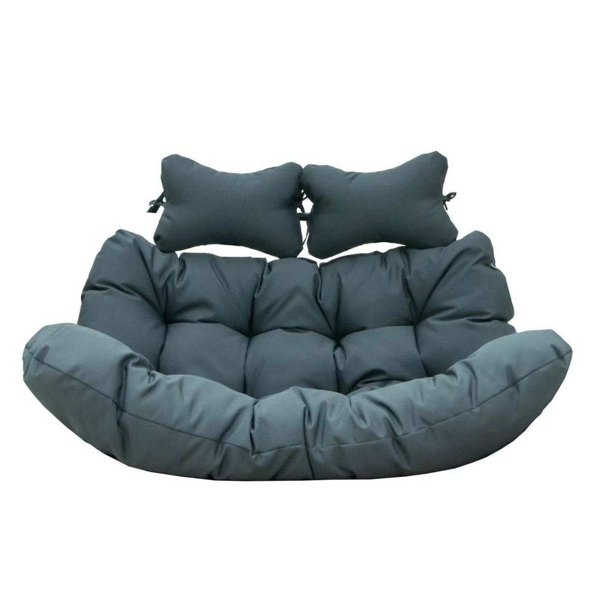 Modern Upholstered 2 Person Hanging Egg Swing Chair Cushion with Headrest