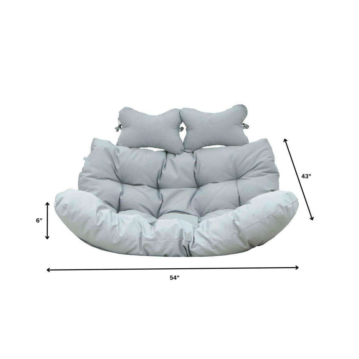 Modern Upholstered 2 Person Hanging Egg Swing Chair Cushion with Headrest