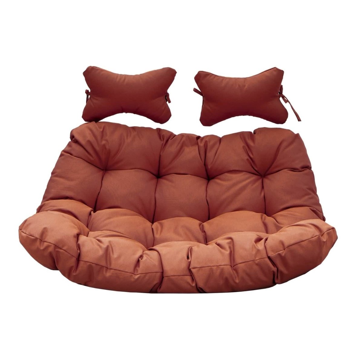 Modern Upholstered 2 Person Hanging Egg Swing Chair Cushion with Headrest