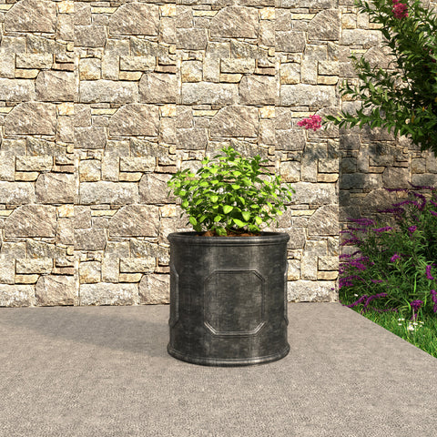 Meadow Fiberstone and MGO Clay Modern Round Planter Pot for Indoor and Outdoor