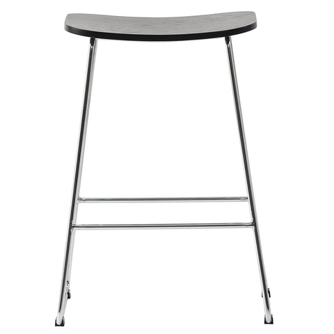 Melrose Modern Wood Counter Stool With Chrome Frame