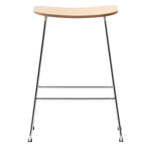 Melrose Modern Wood Counter Stool With Chrome Frame