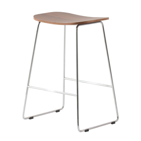 Melrose Modern Wood Counter Stool With Chrome Frame