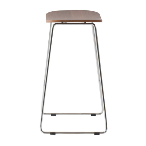 Melrose Modern Wood Counter Stool With Chrome Frame