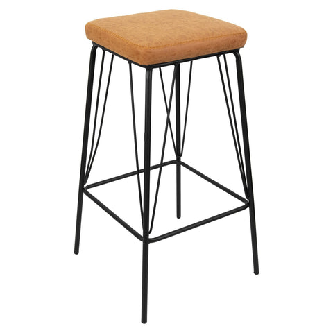 Millard Leather Bar Stool With Metal Frame