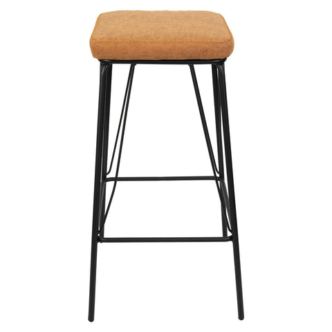 Millard Leather Bar Stool With Metal Frame