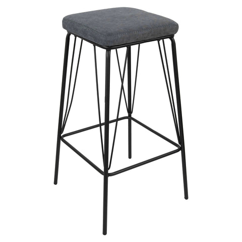 Millard Leather Bar Stool With Metal Frame