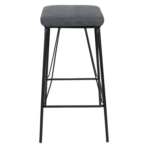 Millard Leather Bar Stool With Metal Frame