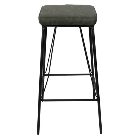 Millard Leather Bar Stool With Metal Frame