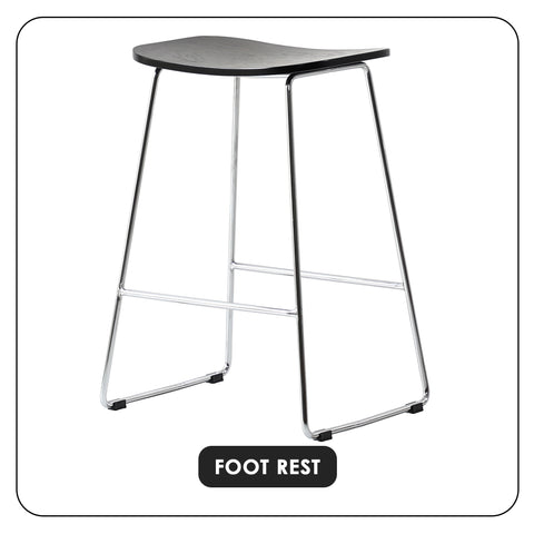 Melrose Modern Wood Counter Stool With Chrome Frame