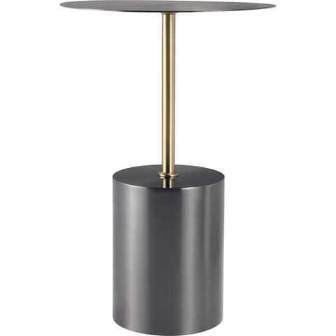 Malta Round Side Table Modern Accent End Table with Stainless Steel Pedestal Base