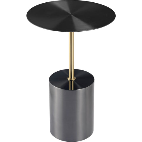 Malta Round Side Table Modern Accent End Table with Stainless Steel Pedestal Base