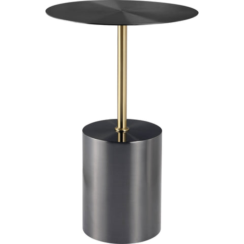 Malta Round Side Table Modern Accent End Table with Stainless Steel Pedestal Base