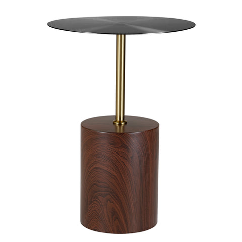 Malta Round Side Table Modern Accent End Table with Stainless Steel Pedestal Base