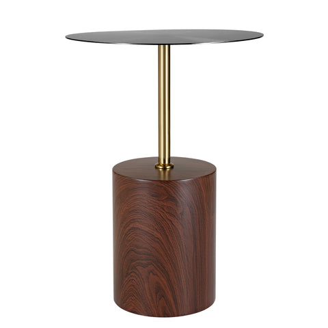 Malta Round Side Table Modern Accent End Table with Stainless Steel Pedestal Base