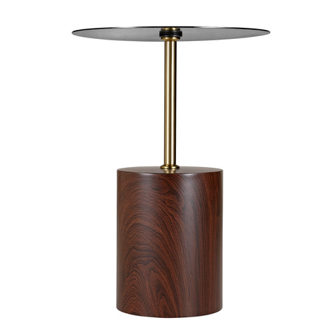 Malta Round Side Table Modern Accent End Table with Stainless Steel Pedestal Base