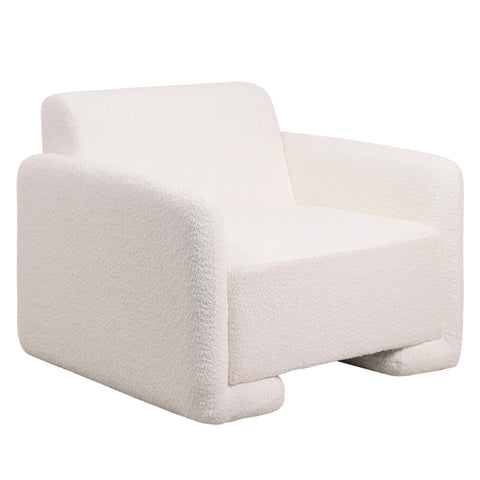 Nyta Accent Chair Upholstered in Linen/Boucle with Pine Wood Frame