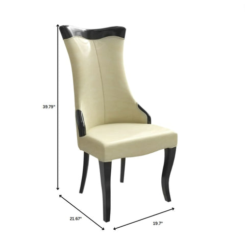 Novara Series Modern Dining Side Chair Upholstered in Leather/Velvet with Rubberwood Legs