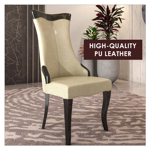 Novara Series Modern Dining Side Chair Upholstered in Leather/Velvet with Rubberwood Legs