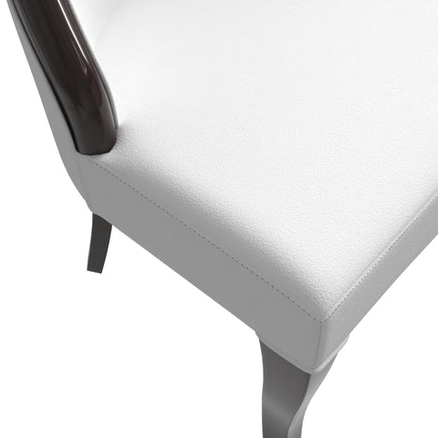 Novara Series Modern Dining Side Chair Upholstered in Leather/Velvet with Rubberwood Legs