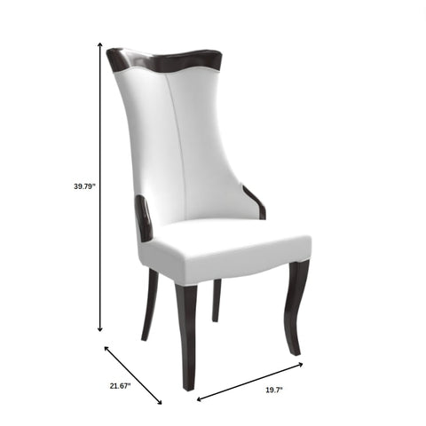 Novara Series Modern Dining Side Chair Upholstered in Leather/Velvet with Rubberwood Legs