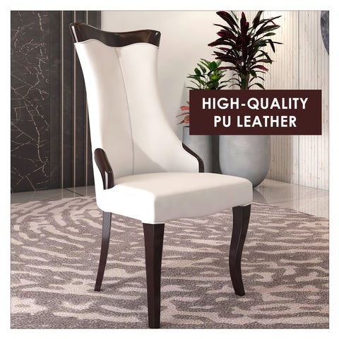 Novara Series Modern Dining Side Chair Upholstered in Leather/Velvet with Rubberwood Legs