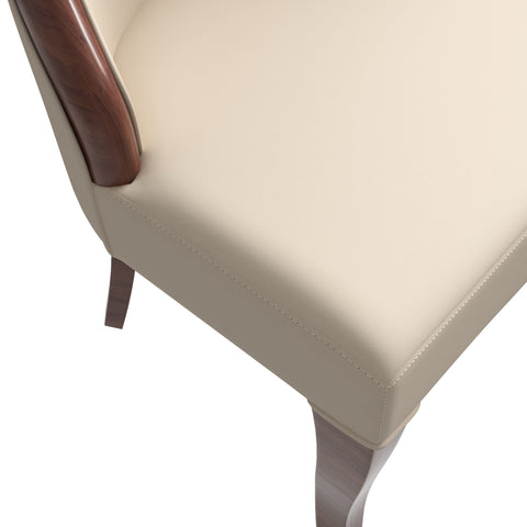 Novara Series Modern Dining Side Chair Upholstered in Leather/Velvet with Rubberwood Legs